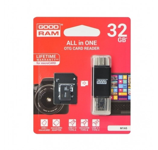All In One Goodram 32GB MICRO CARD class 10 UHS I + card reader micro usb