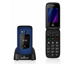 POWERTECH κινητό τηλέφωνο Sentry Dual III, 2 οθόνες, SOS Call, μπλε